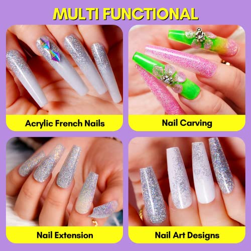 French Pink Glitter Nails Set With Full Cover Press On Art, Almond Finish,  Wearable And DIY, Short And Simple Design, White Glitter Pattern From  Misssecret, $1.93 | DHgate.Com